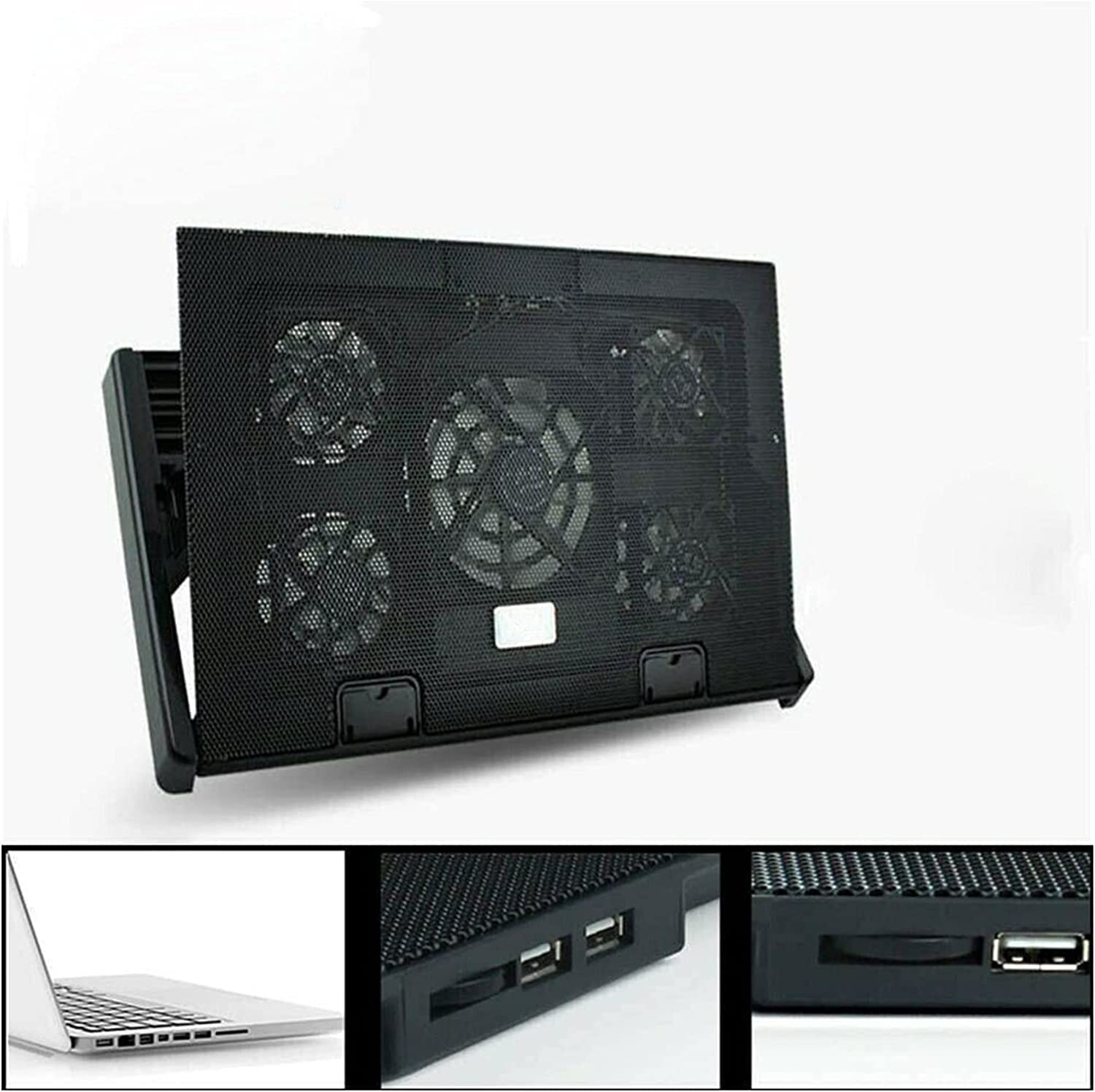 Base di raffreddamento da Gaming Laptop Cooler Cooling Pad 2 Porte USB E Cinque Di Raffreddamento Per 15.6 Supporto Regolabile 17 Pollici Velocità Ventola Per Notebook per PC Notebook