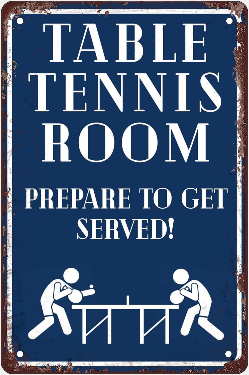 Pibonto Women's Wall Art Table Tennis Humor Tin Sign Funny Game Room Decor Table Tennis Gift Vintage Table Tennis Sign Retro Game Room Gift Games Bar Pub Club Cafe Home Restaurant Decor Sign Poster 8X5.5 Inch