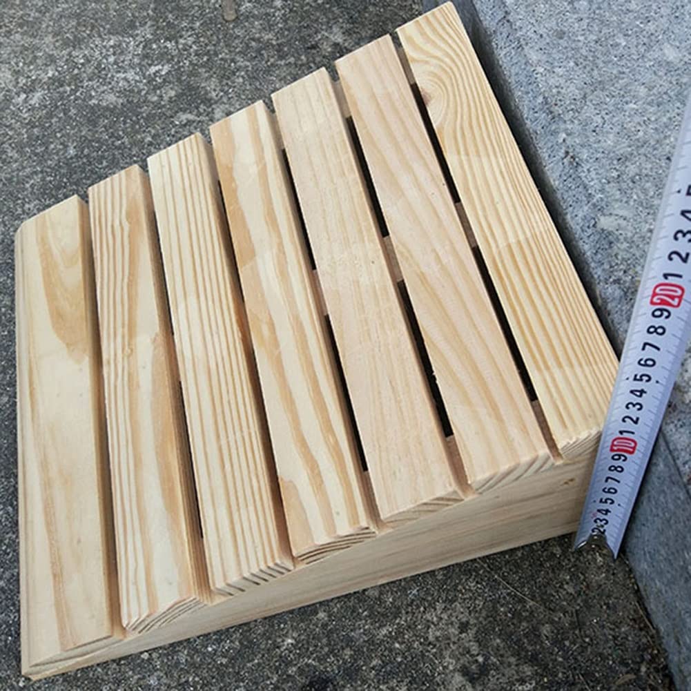 XXIOJUN Rampa De Umbral De Madera, Rampas De Bordillo Escalonadas para Exteriores, Pino Antideslizante No Asistido por Agua Cuesta Arriba, Rampa De Acceso para Carro De Silla De Ruedas