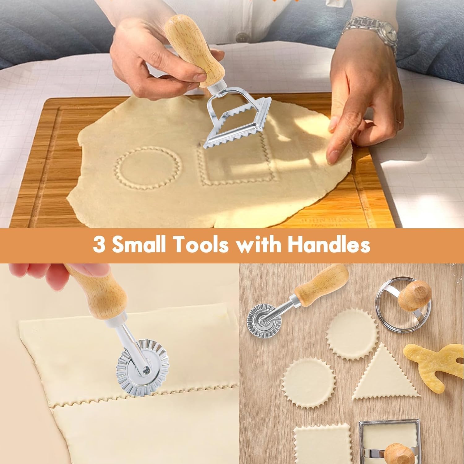 Molde de cortador de raviolis para pasta de masa de masa hervida y ñoqui, hecho a mano, 5 piezas, kit de herramientas para hacer raviolis, accesorio para pasta, rueda de raviolis, sello con rodillo de