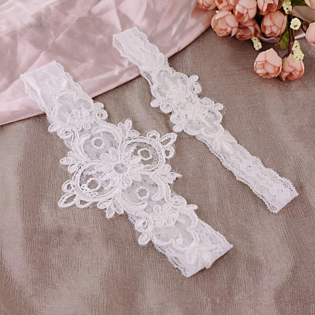 Pas do pończoch panny młodej elastyczna elegancka koronkowa opaska na nogę Foot Decor zestaw pasów do pończoch udo pierścień ozdoby akcesoria do ślubu wieczór panieński Party sprzyja dostawom