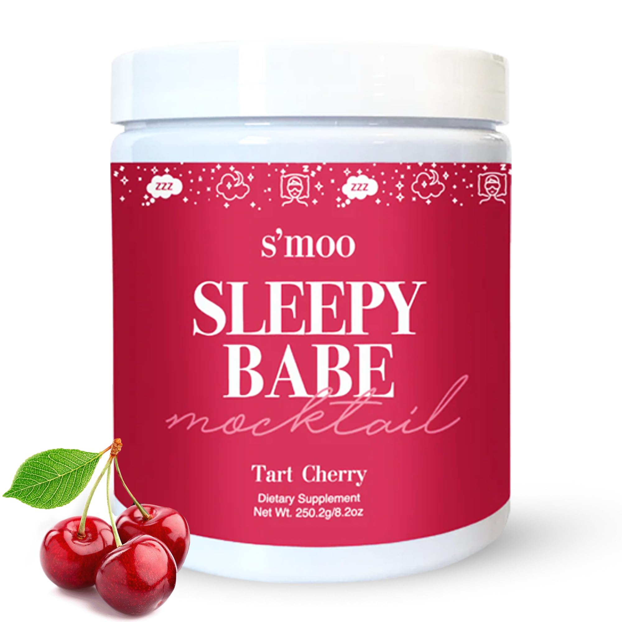 Sleepy Babe Mocktail – Natural Sleep Aid Powder with Tart Cherry, Magnesium, Melatonin & Herbs – Relaxation & Rest Support – Non-Habit Forming, Vegan, Gluten-Free – 30 Servings