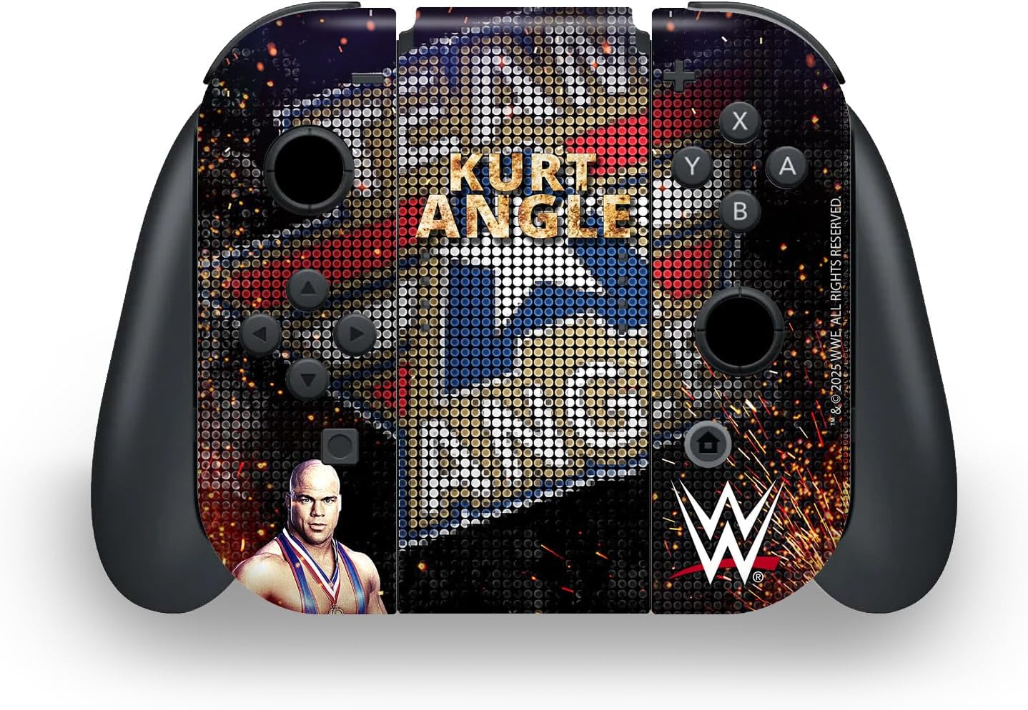 Head Case Designs Officially Licensed WWE LED Image Kurt Angle Vinyl Sticker Gaming Skin Decal Cover Compatible With Nintendo Switch OLED Bundle