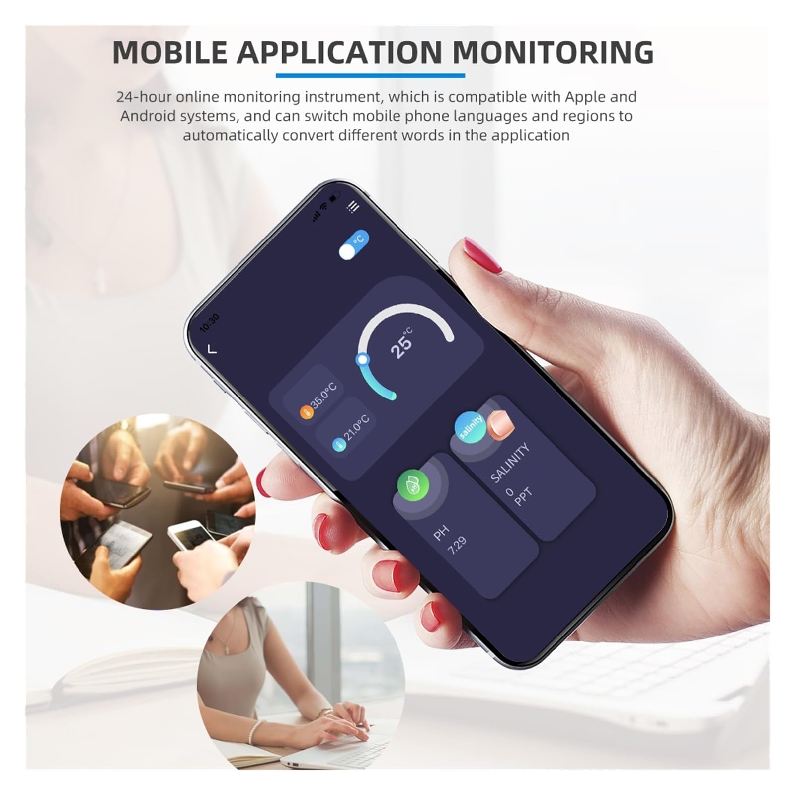 8in1 Digitale WiFi Tester Di Qualità Del'acqua PH EC TDS SALE SG.Temp ORP CF Meter Multifunzione Smart Monitor Tuya APP Controllo Misurazione Accurata