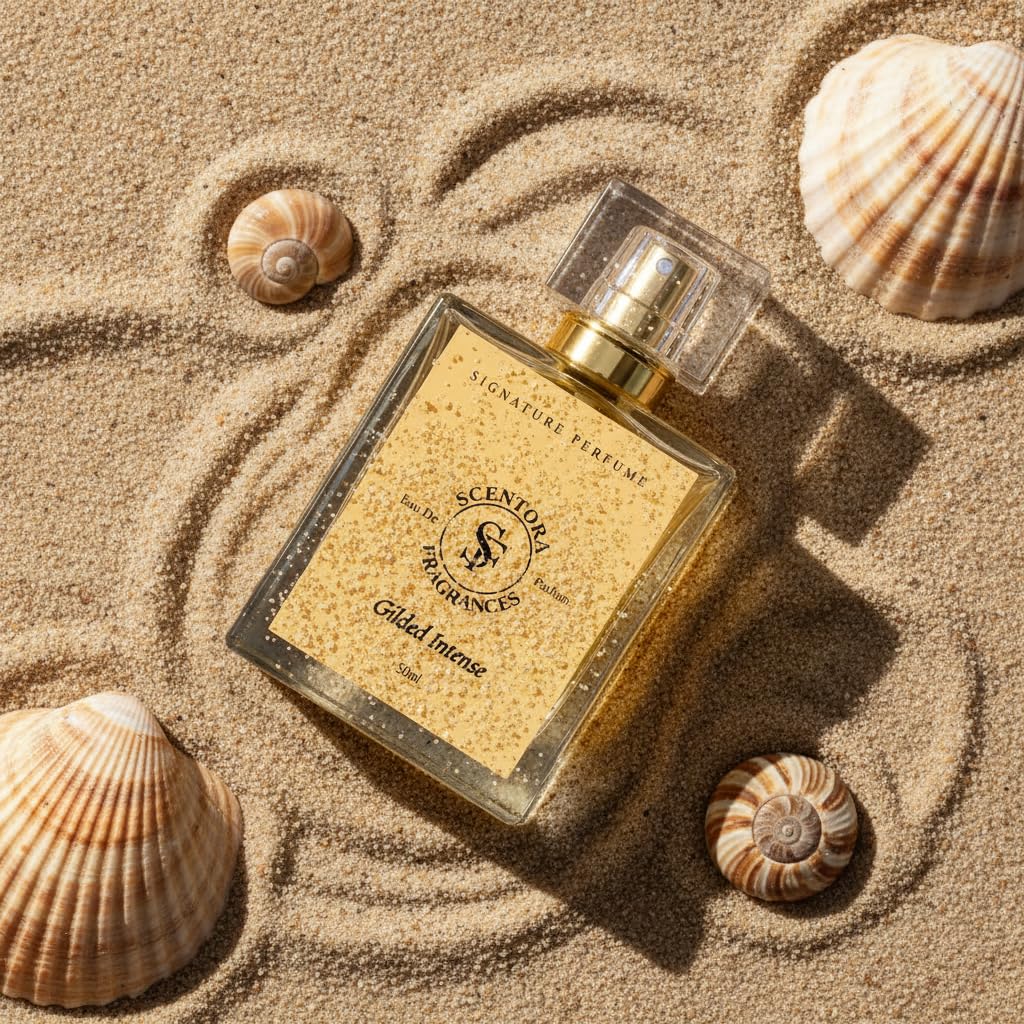 Scentora Fragrances Gilded Intense 50ml Extrait de Parfum | Long Lasting Luxury Perfume for Men | Bold Woody Amber & Patchouli Fragrance | Ideal for Gifting