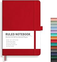 Vista 15 de RETTACY Cuaderno rayado, 192 páginas numeradas, tamaño A5 mediano (14.5 x 21 cm), para hombres y mujeres, para hacer diario, escritura, trabajo