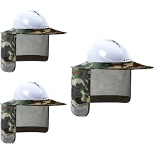 Hard Hat Sun Shade, High Visibility Sun Visor Neck Shade with Reflective Strip, Full Brim, Man & Woman Hard Hat Not Included, Camo, 3 Pack