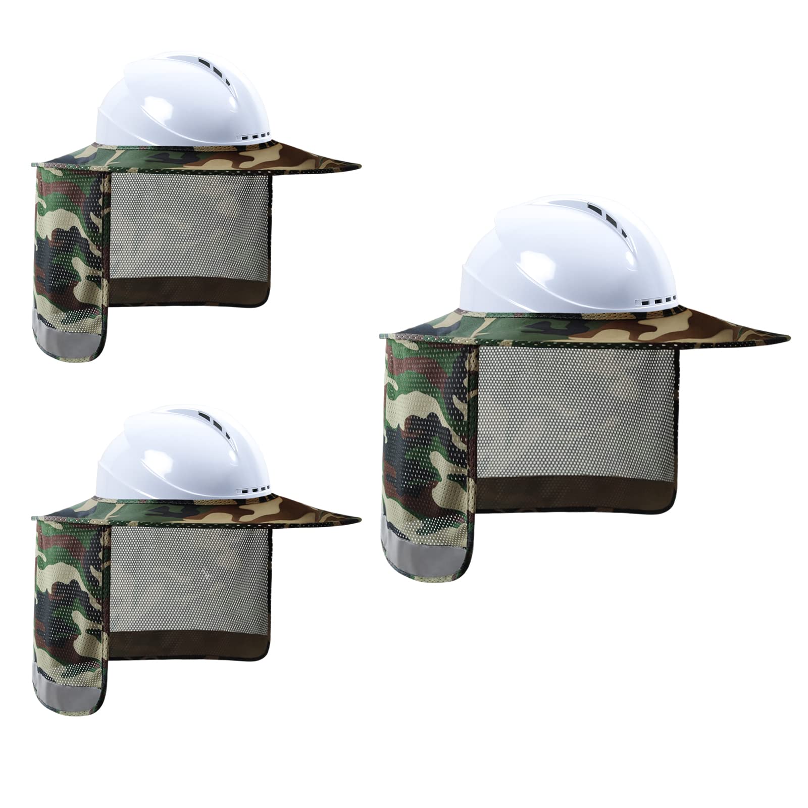 Hard Hat Sun Shade, High Vis Sun Visor Shade, Full Brim, Camo, 3PCS