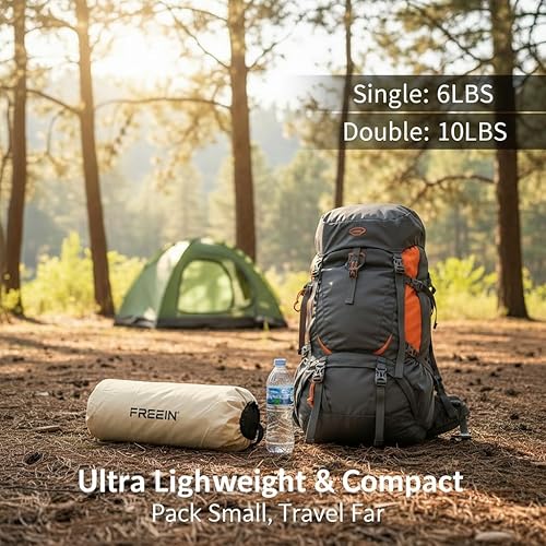 Miniatura 3 de Freein Colchoneta inflable para acampar, 76 x 26 x 4 pulgadas, cama de aire portátil para tienda de campaña, automóvil, suelo, cama de invitados en