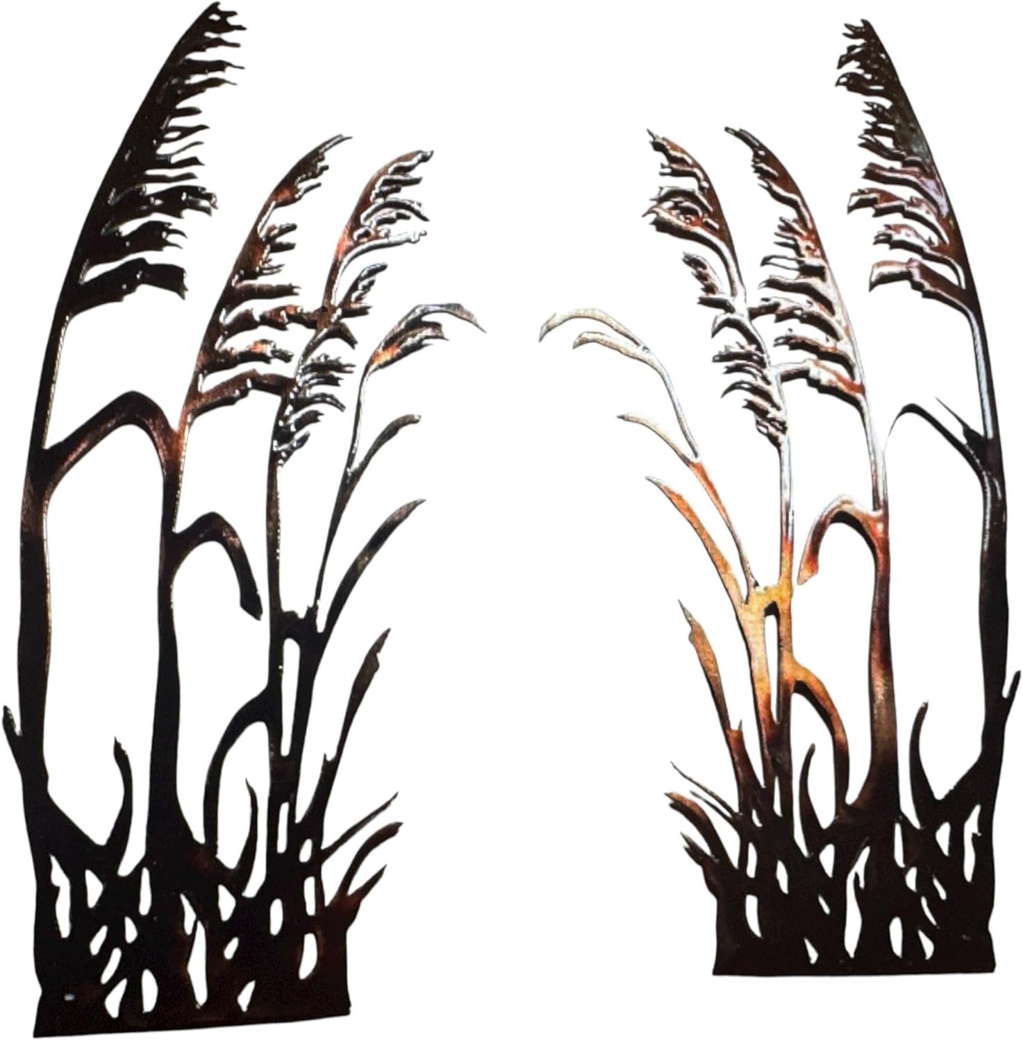 HG Artworks Sea Oats Metal Wall Art Accents Mirrored Pair (20 x 7 3/4)