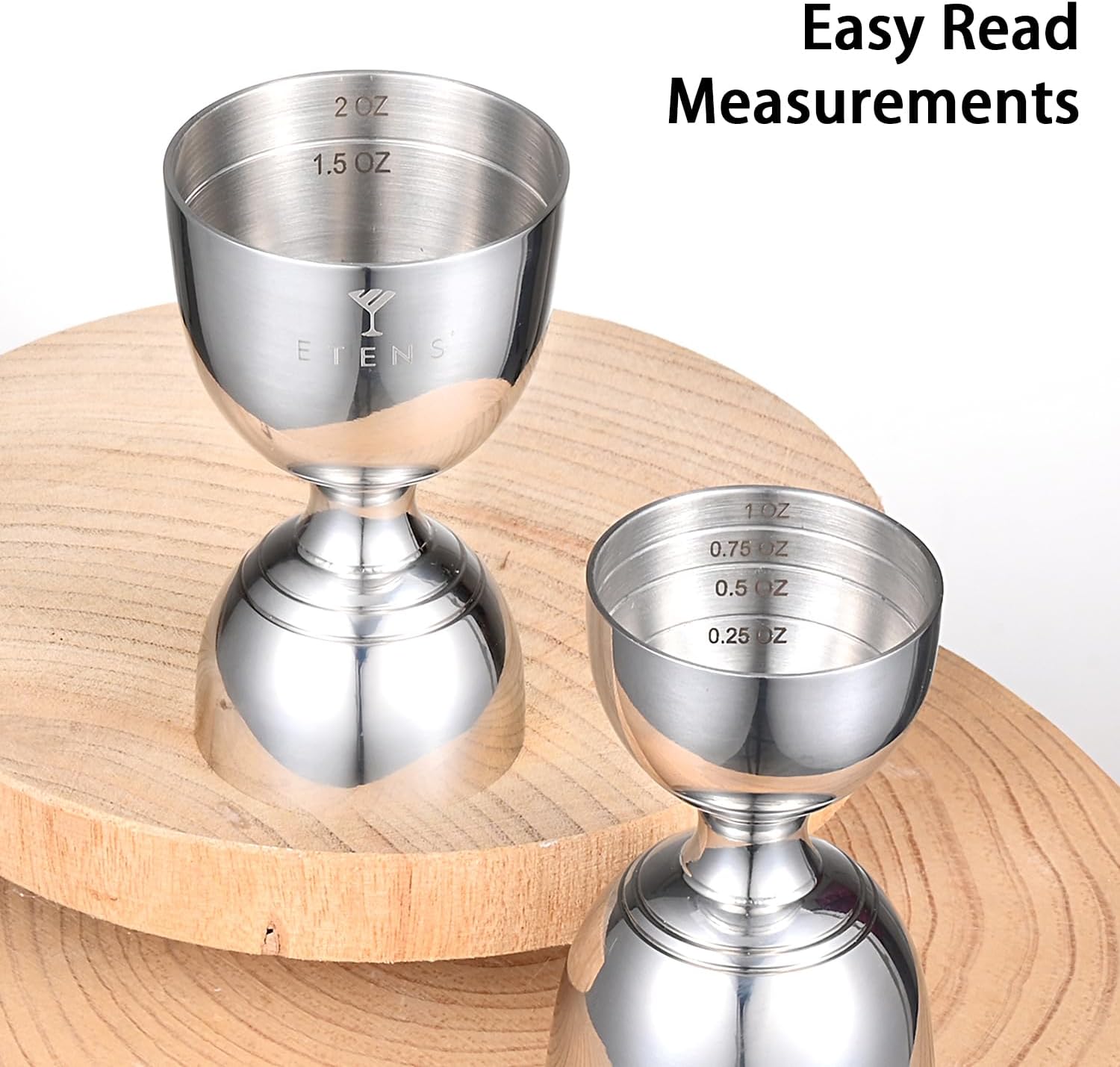 Pro Jigger for Bartending – 1oz 2oz Double Side Alcohol Measuring Bar Tool, Heavy Duty Bell Jigger, Weighted Stainless Steel Drink Measurer, Cocktail Shot Measure, Rustproof & Dishwasher Safe - Image 3