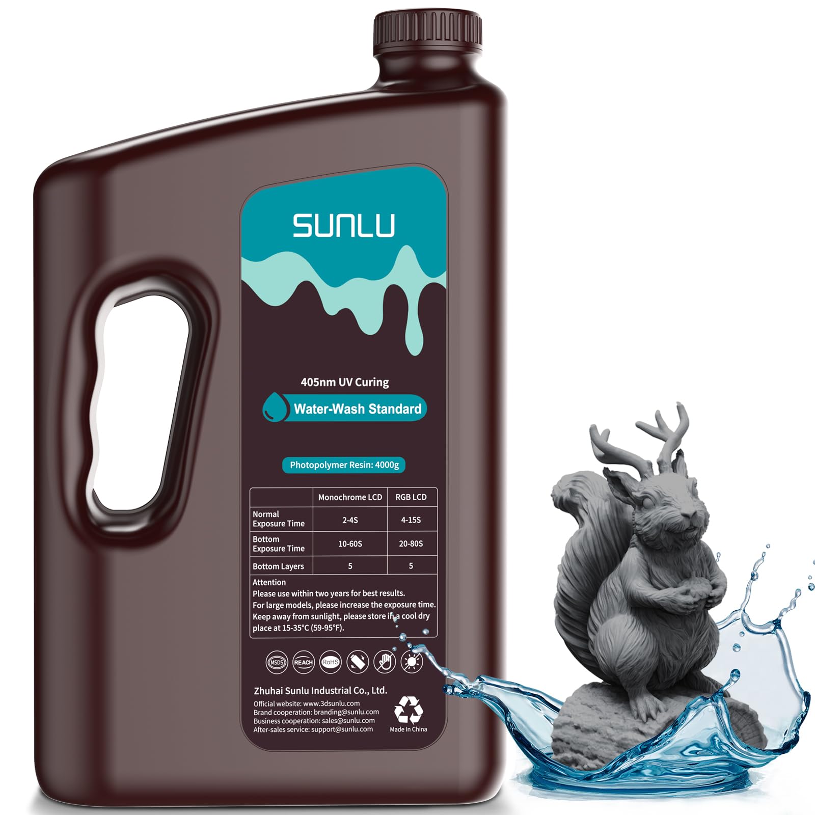 SUNLU 4kg High Precision Photopolymer Resin for LCD/DLP/SLA Printers, Fast Curing, Low Shrinkage, High Precision Photopolymer Resin for LCD/DLP/SLA Printers, Resin-picture-28