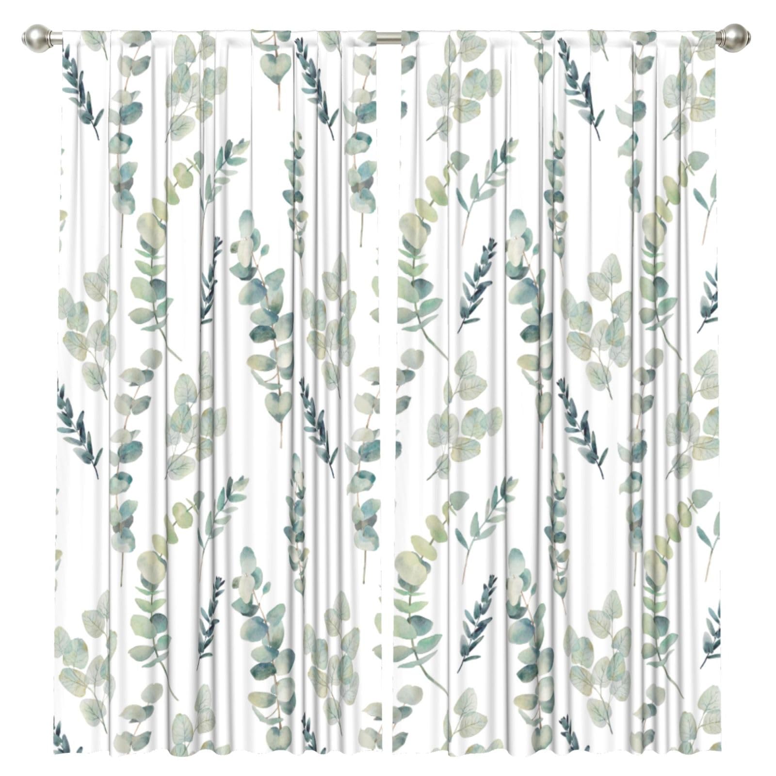 InOmak Eucalyptus, 2 Panels Window Curtains 52 x 84 Inch Blackout Curtains for Living Room Bedroom