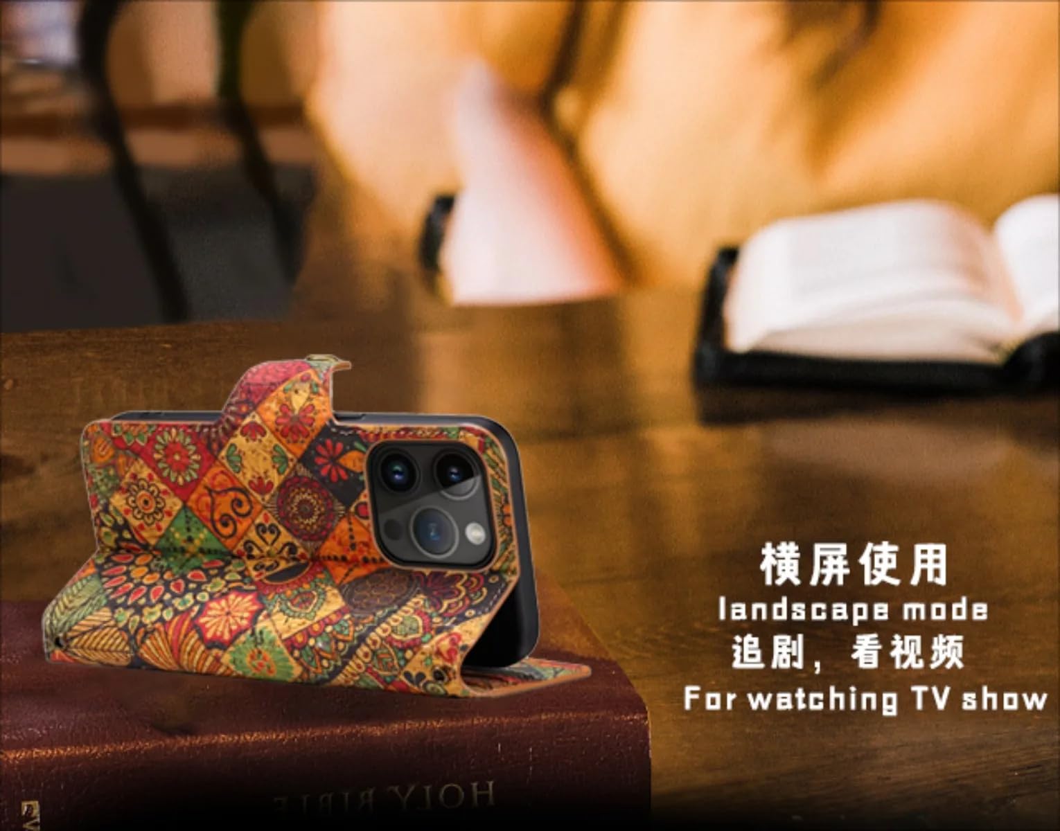 Generic - Funda con tapa para Samsung Galaxy S23 Plus, color de Winterflowerdesign, piel auténtica con solapa y cadena de correa única