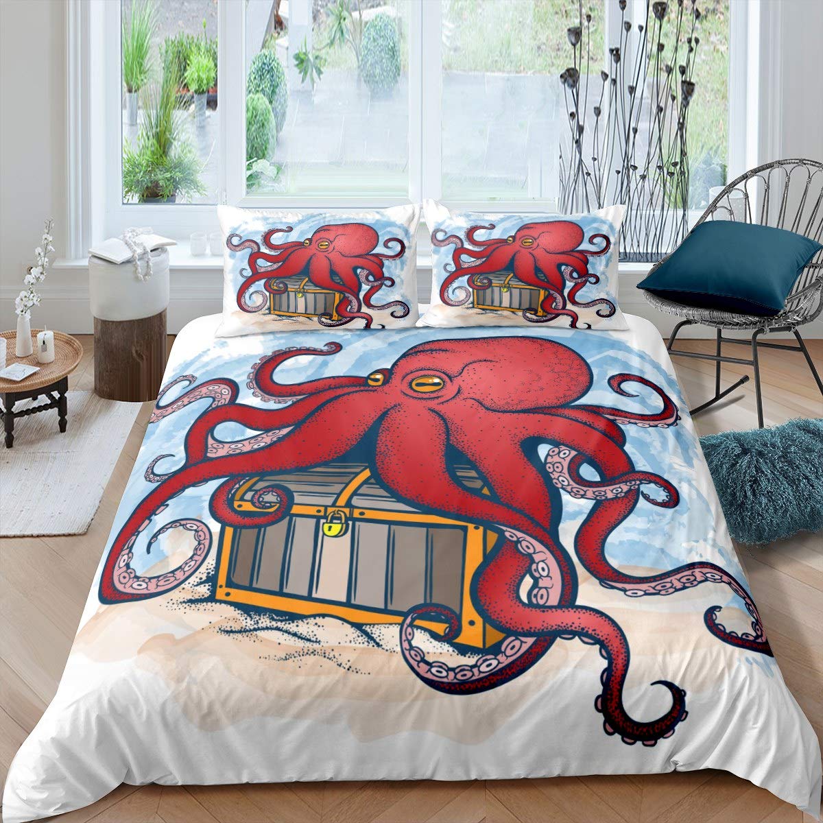 Set Di Biancheria Da Letto Con Polpo Oceano Kraken Con Tentacoli Di Polpo  Per Ragazzi E, image size:1200x1200