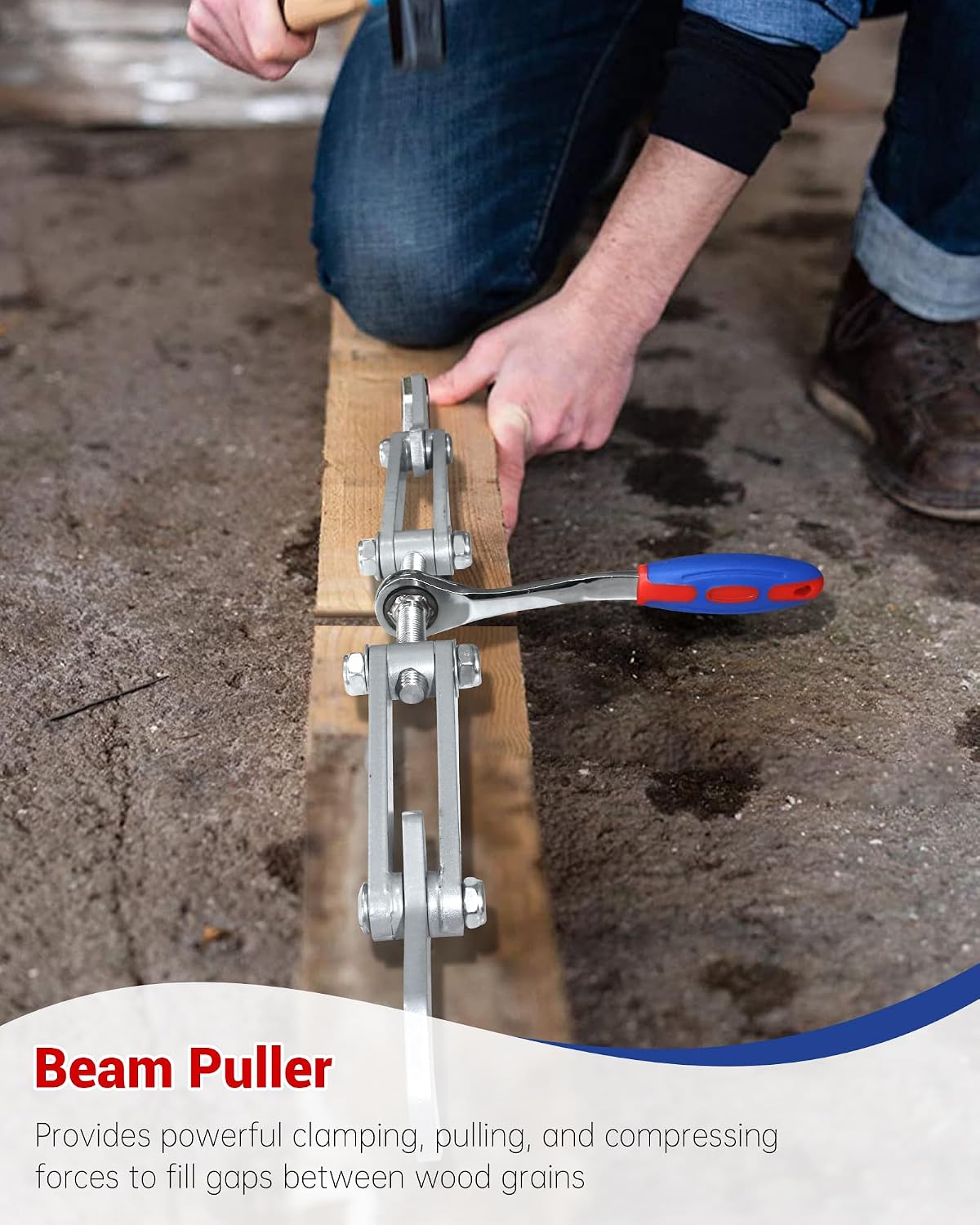 Ratcheting Beam Puller, Adjustable Wall Puller Framing Tool