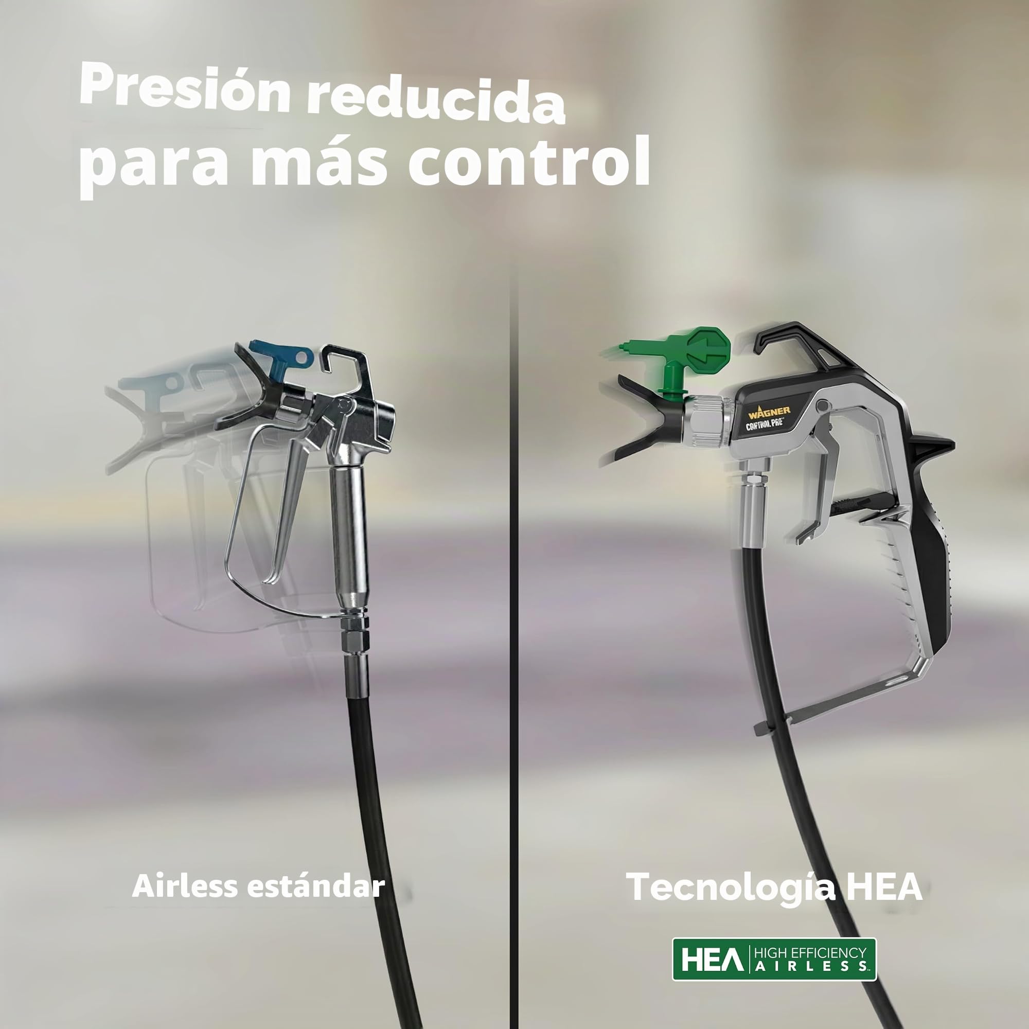 Wagner Airless ControlPro 350 R,Pulverizador de pintura para pared y techo/madera y metal,uso interior y exterior, cubre 15 m² en 2 min, 110 bar, presión de pulverización ajustable, manguera de 15 m