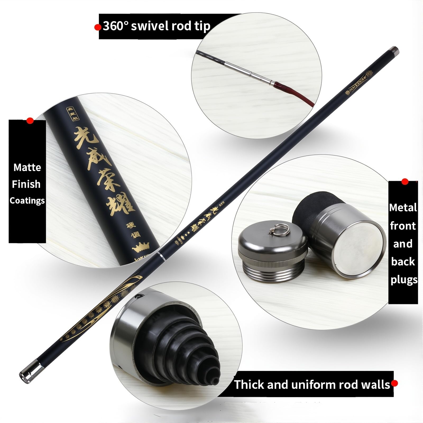 Amazon.com : Telescopic Carbon Fishing Rod 8-13 Meters Stick Travel rods Portable Pole Gear Long Distance Big Fish 360°Rotating Tip : Sports & Outdoors