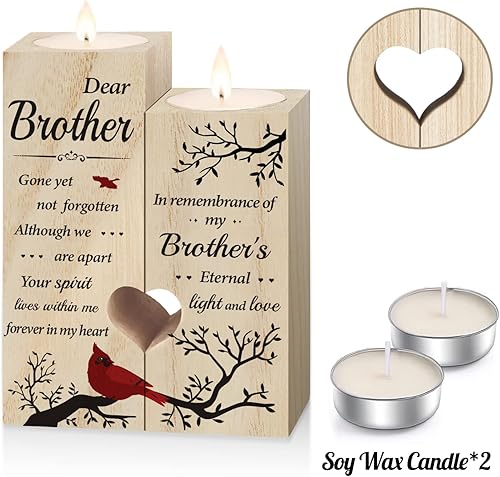 Miniatura 2 de Regalos conmemorativos – Candelabros conmemorativos para la pérdida del hermano – Regalo de condolencia por pérdida de hermano, regalo de duelo por