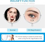 8" Wall Mounted Makeup Mirror 5x/7x/10x Wall Makeup Vanity Mirror Double Sided Magnifying Makeup Mirror,with Scissor Bracket,Adjustable 360 Degree,Chrome Bathroom Shaving Mirror