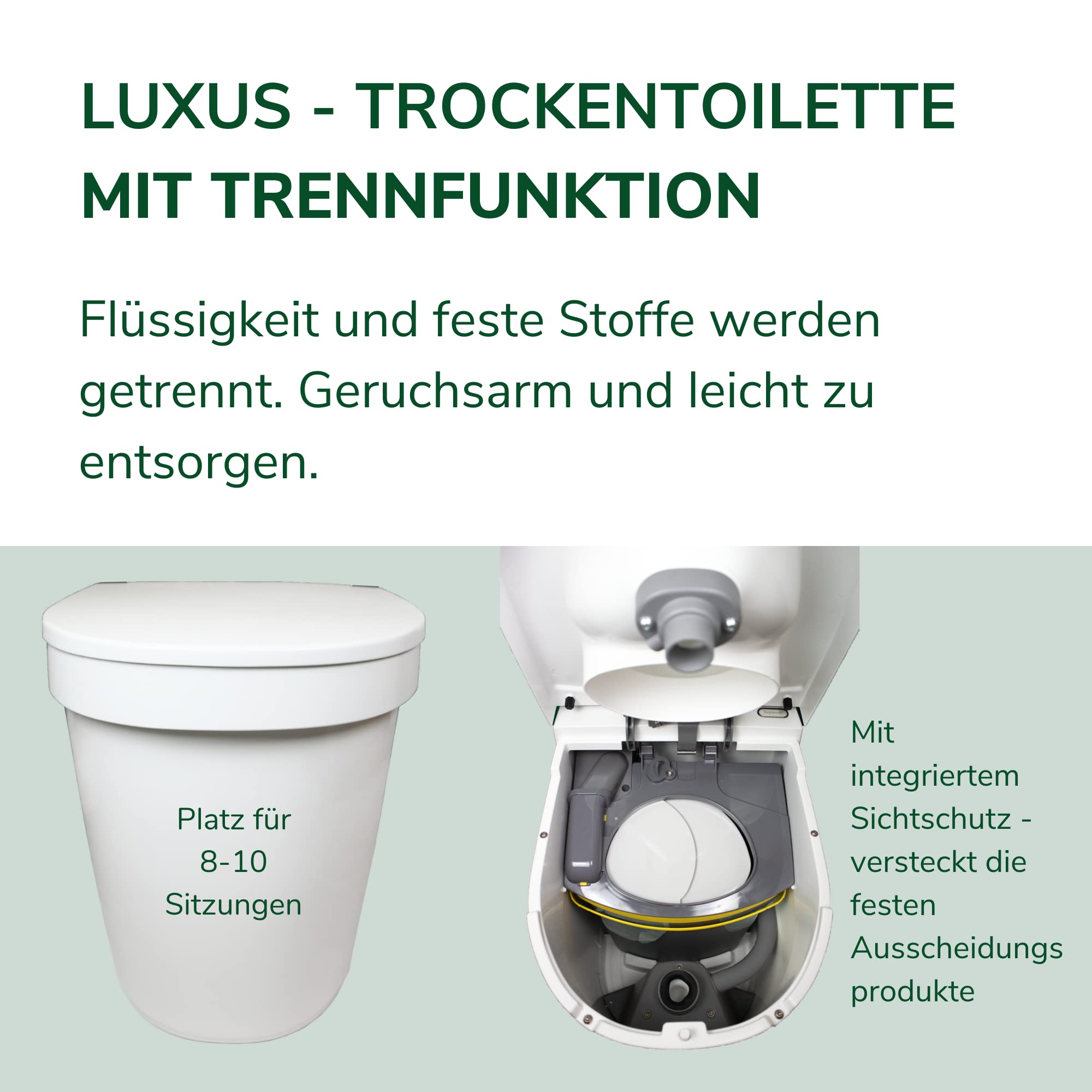 Natursache Tiny Campingtoilette von Separett - Trenntoilette - speziell für Tiny Homes & kleine Räume wie z.B. Camper-Vans entwickelt - auch als Blackout Notfallausrüstung geeignet