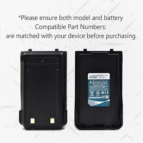 Miniatura 4 de Paquete de 2 baterías de iones de litio de 7.4 V 2200 mAh de repuesto con cable de carga USB para radios bidireccionales Baofeng UV-S9 UV-S9 UV-S9