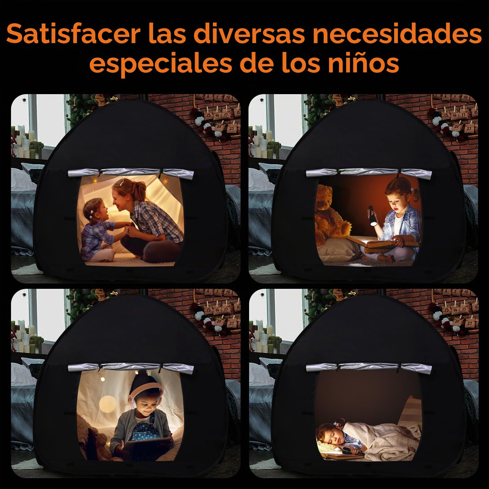 120cm Tienda de campaña emergente para niños Interior al Aire Libre Carpa de jardín para niños Jugando Tienda Campaña Infantil para Autismo Regalo Juguetes Tienda sensorial para niño