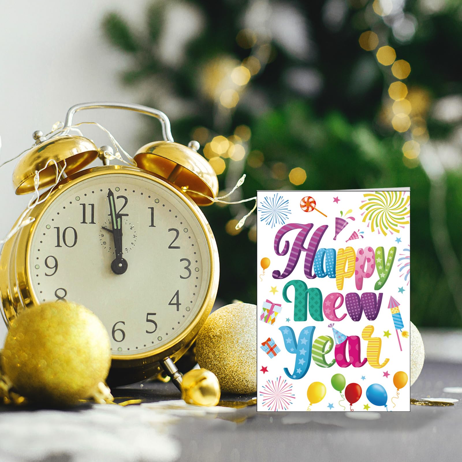 DPKOW Happy New Year Cards 2026 with Envelopes,Folding Colorful New Year Cards for 2026 NYE Party Supplies,6pcs - Image 3