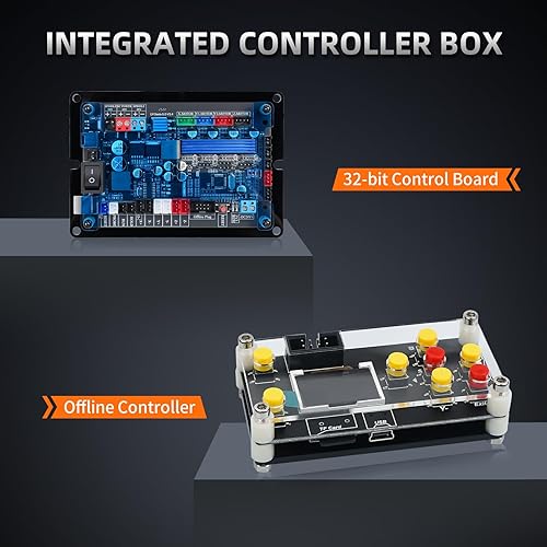 Miniatura 5 de LUNYEE 3018 PRO MAX Máquina CNC 500W Máquina enrutadora CNC totalmente metálica Interruptores de límite de 3 ejes y parada de emergencia con control