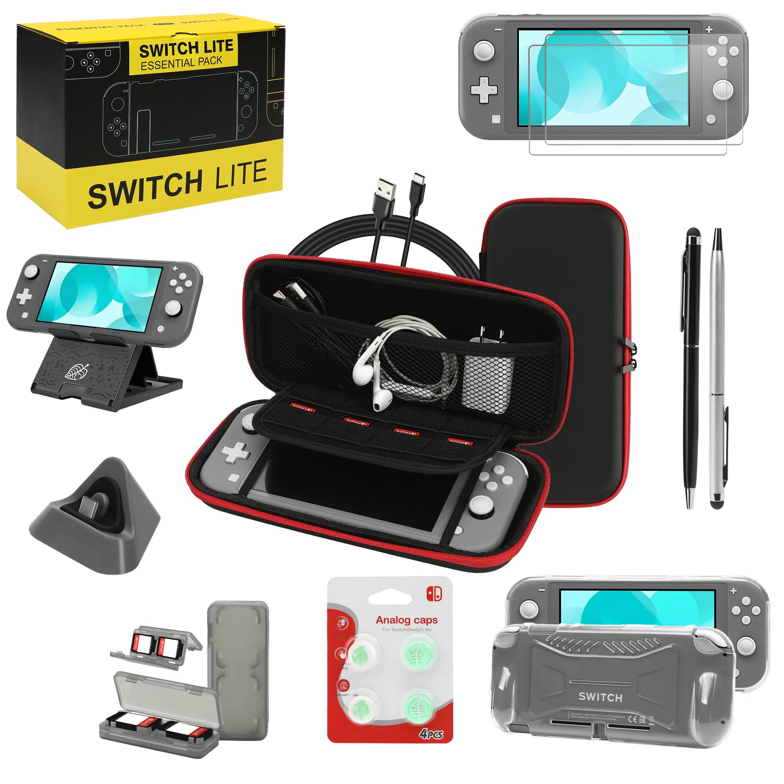 Amazon.com: Switch Lite Case 16-in-1 Accessories Bundle for