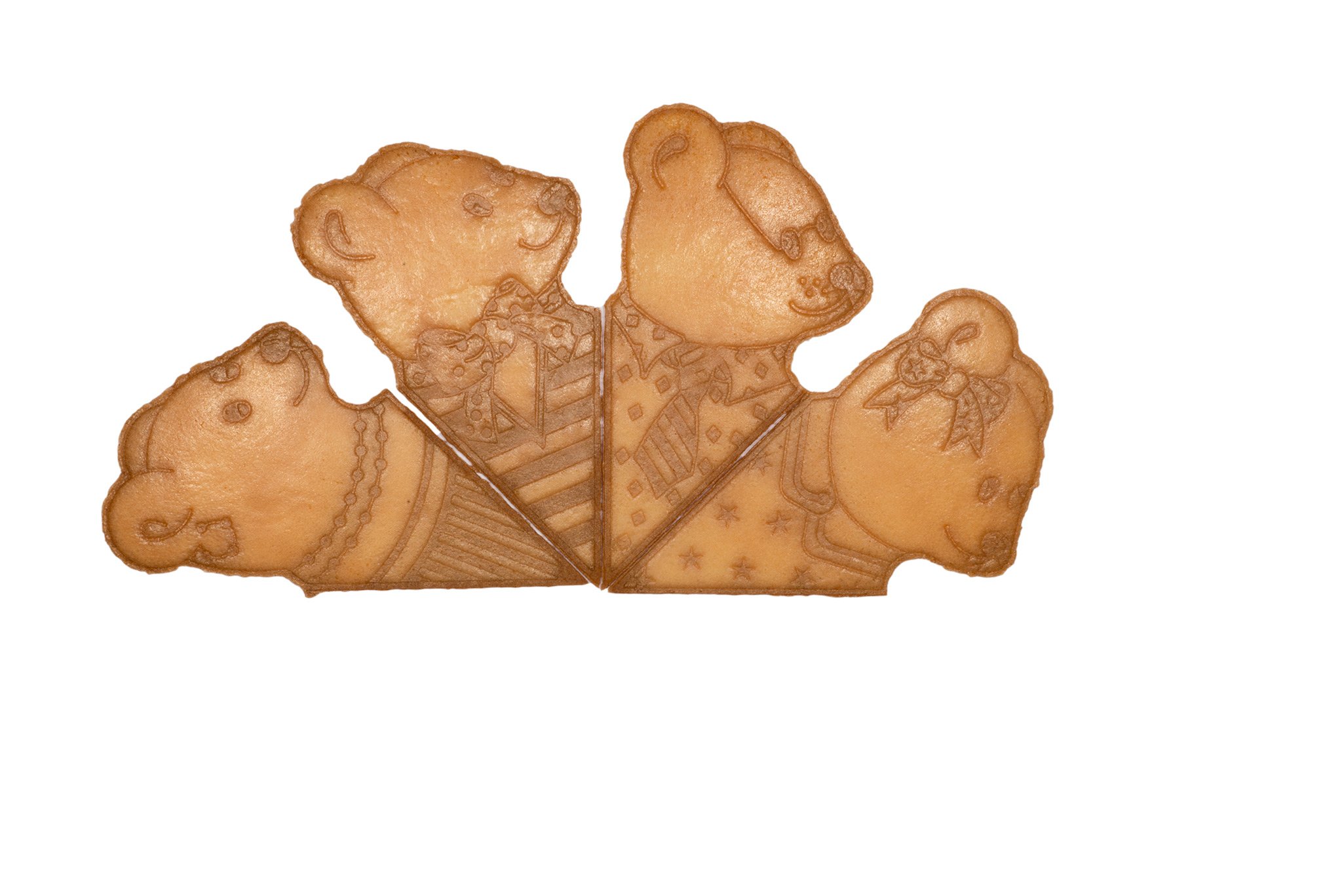 PJaspert Eiswaffeln | Dekoration - Fächerwaffeln - Kinderwaffel "Bärchen" einzeln 92mm (12 x 320 Stück)