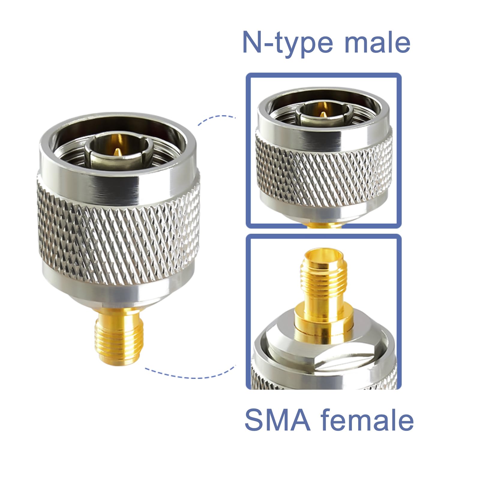 Stage 6 Am6 Adattatore RF SMA Femmina A SMA Femmina: Connettore Diritto A 4 Fori Per Pannello, Dorato, Universale Adattatore Universale SMA - Foto 2