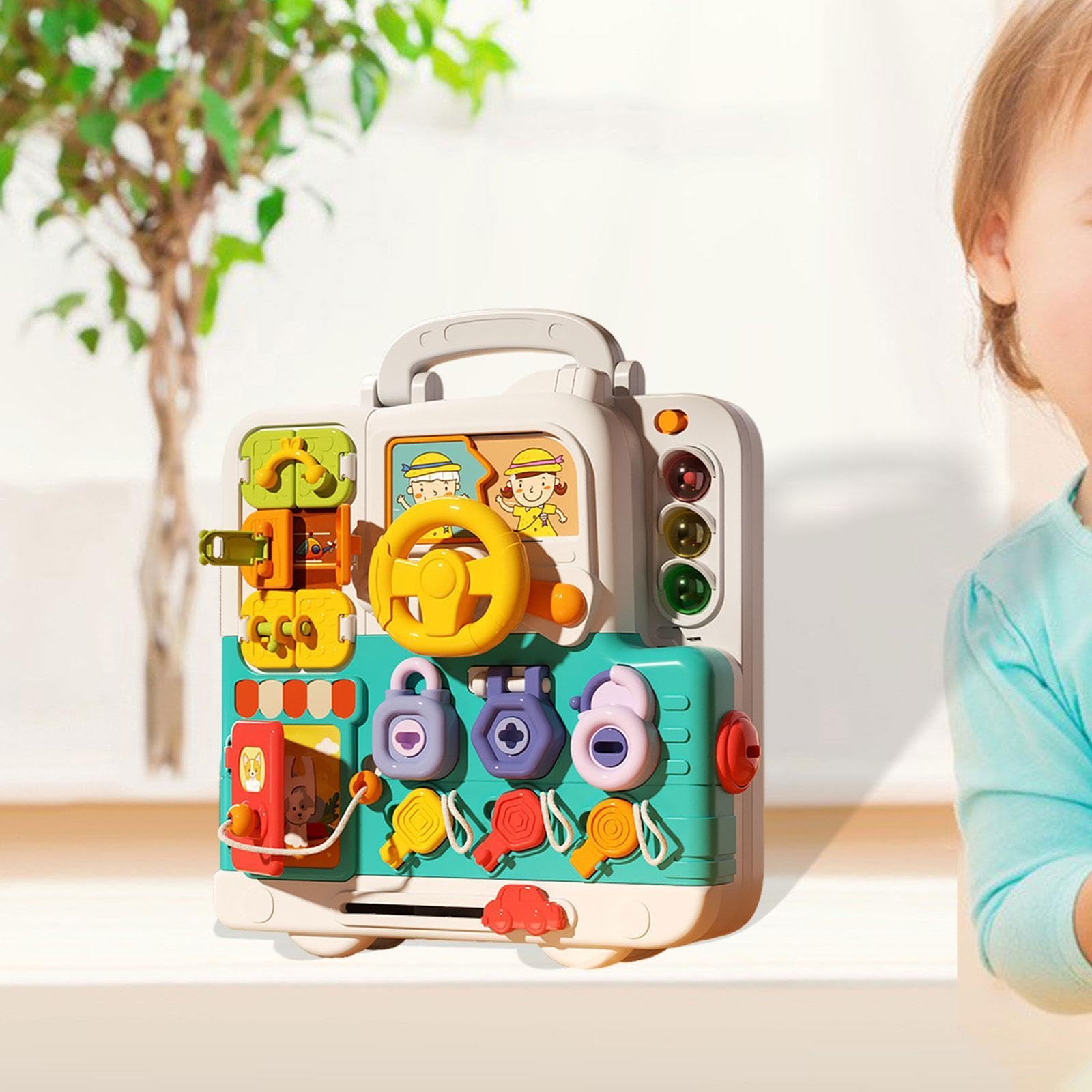 Tablero de Actividades de Tablero Ocupado, Juguete de Viaje de Aprendizaje Preescolar, Tablero de Interruptor de
