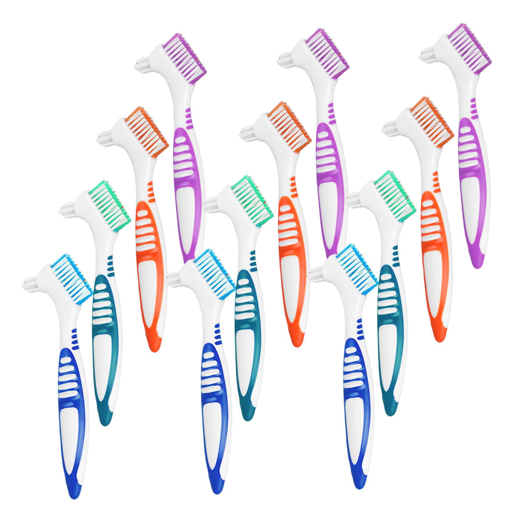 Abaodam 12pezzi Spazzola Doppia Per Protesi Dentarie Mobili Strumento Di Pulizia Per Dentiere Finte Per Uso Domestico Viaggio Setole Fini Per Delicata