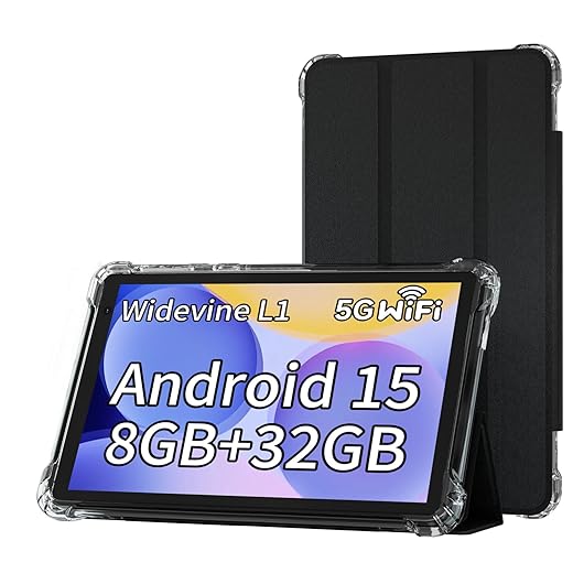 BYANDBY Tablet 7 inch Android 11.0 Tablet, 32GB ROM （128GB Expand）, Quad-Core, WiFi, GMS, Dual Camera, Educational, Games （Black）