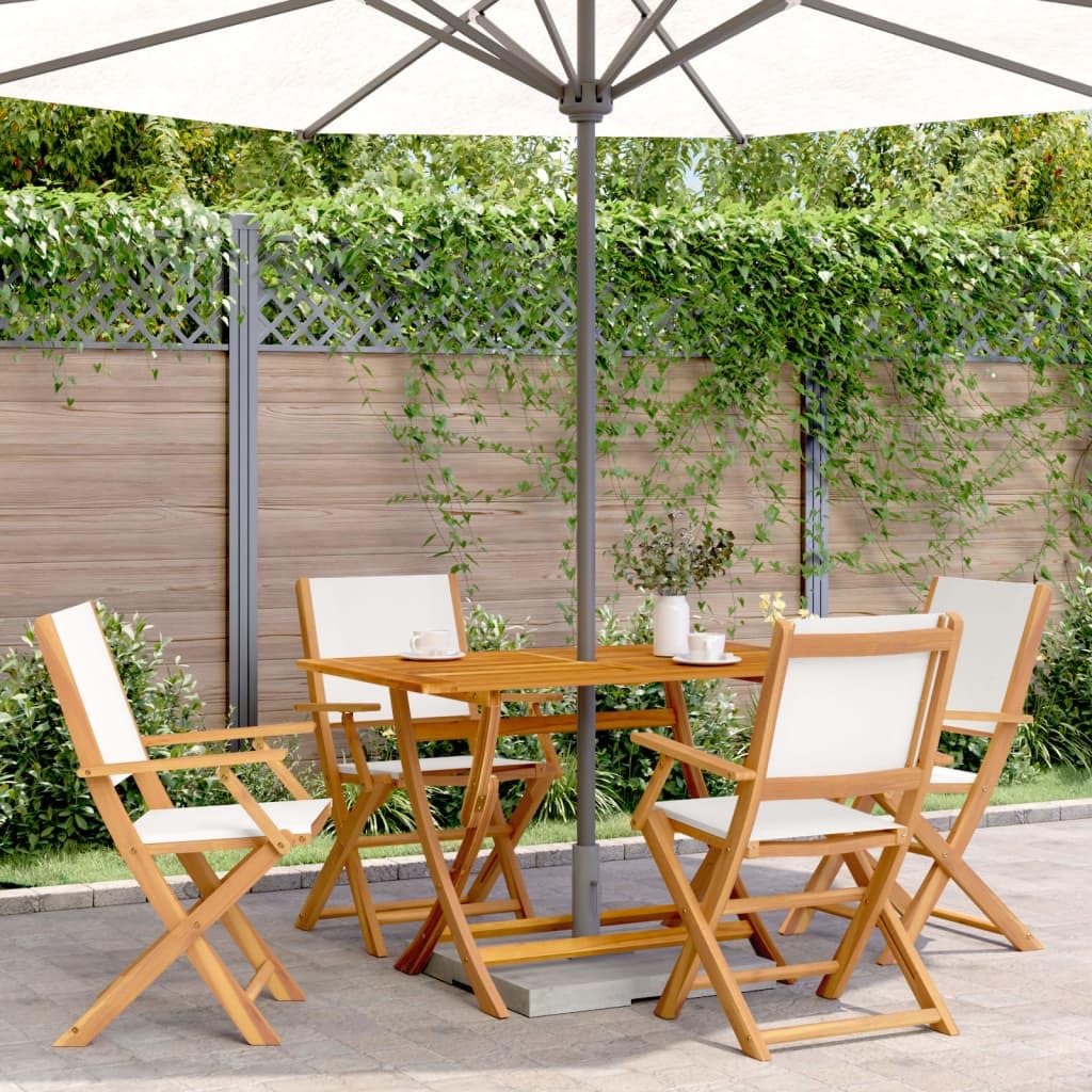 Chaise de jardin en bois d'acacia Homgoday : l'élégance du design blanc crème durable