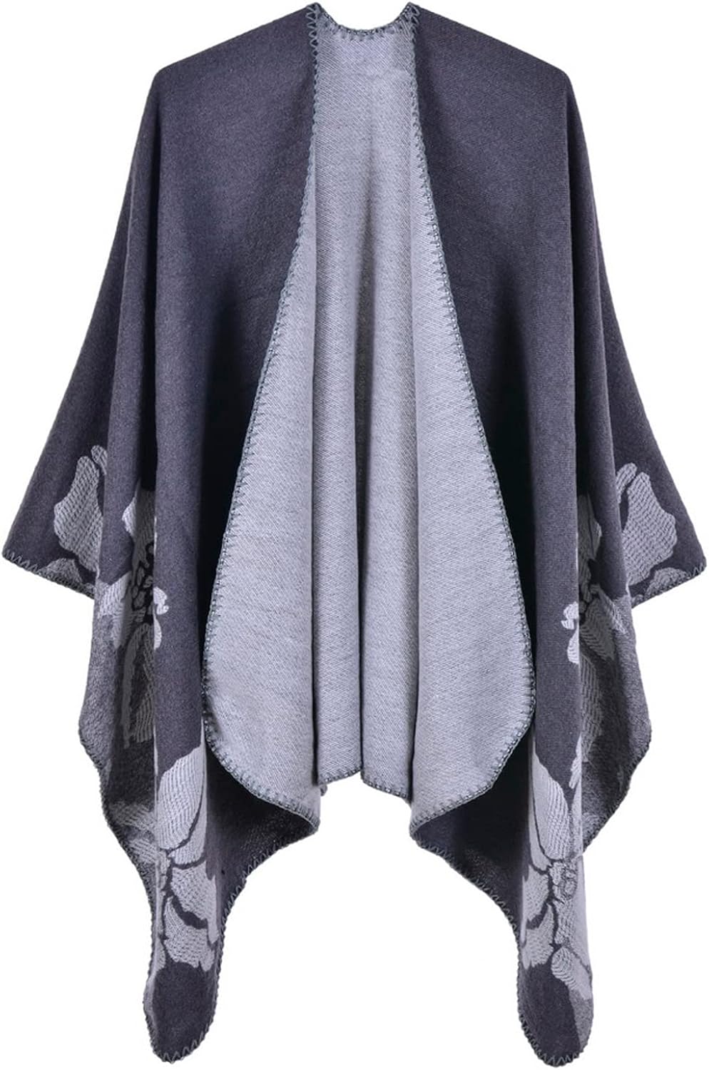 Women's Shawls Wraps Winter Open Front Poncho Cape Oversized Cardigan Sweater，Series 1-purple at  Women’s Clothing store