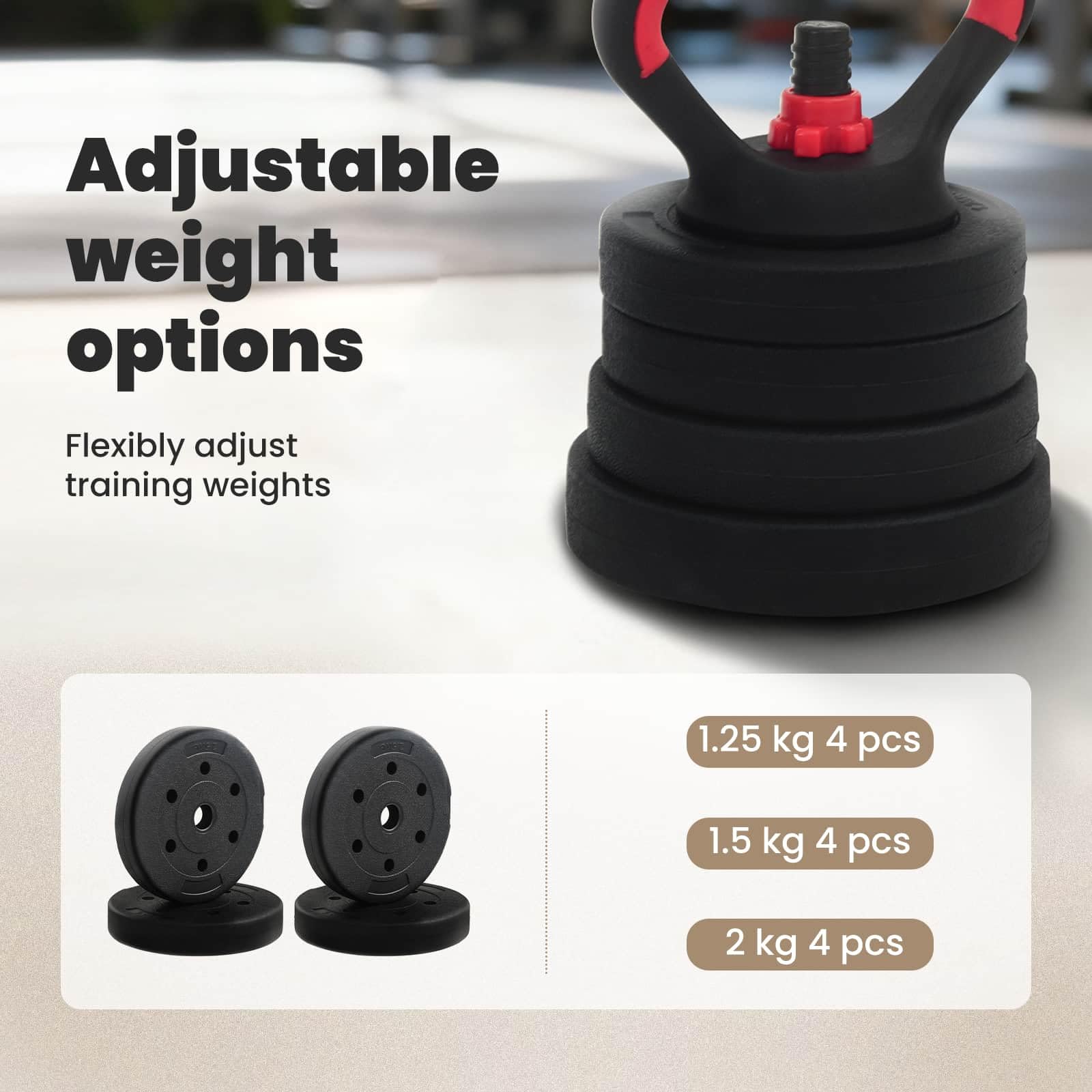 vidaXL Zestaw Hantli 4w1: Hantla, Sztanga, Kettlebell 20 kg