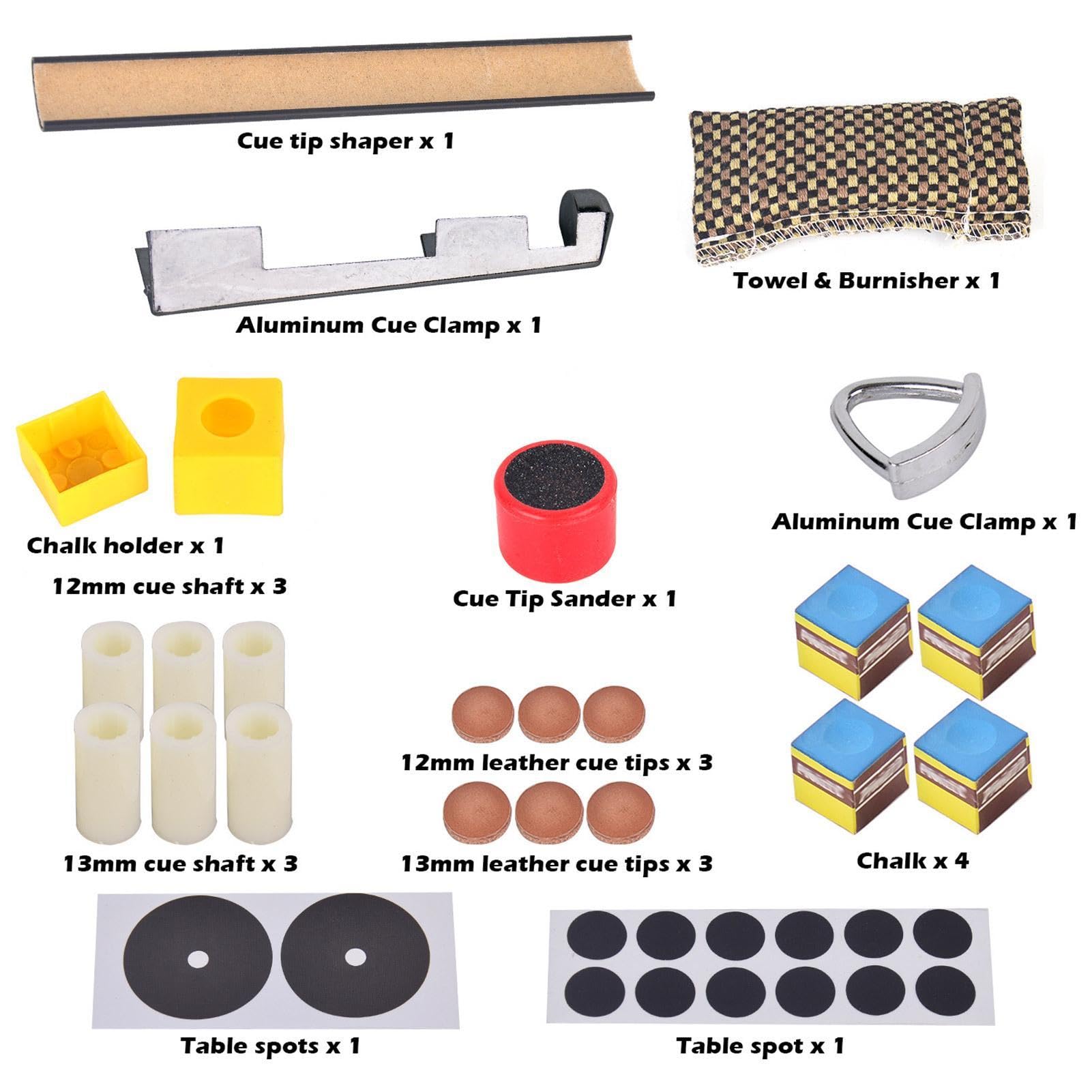 Kit Réparation Queues De Billard – 20 Pièces, Remplacement Pointes, Façonnage, Entretien