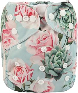 Baby Pocket Diaper Nappy Reusable Washable for Girls (Succulent Roses)