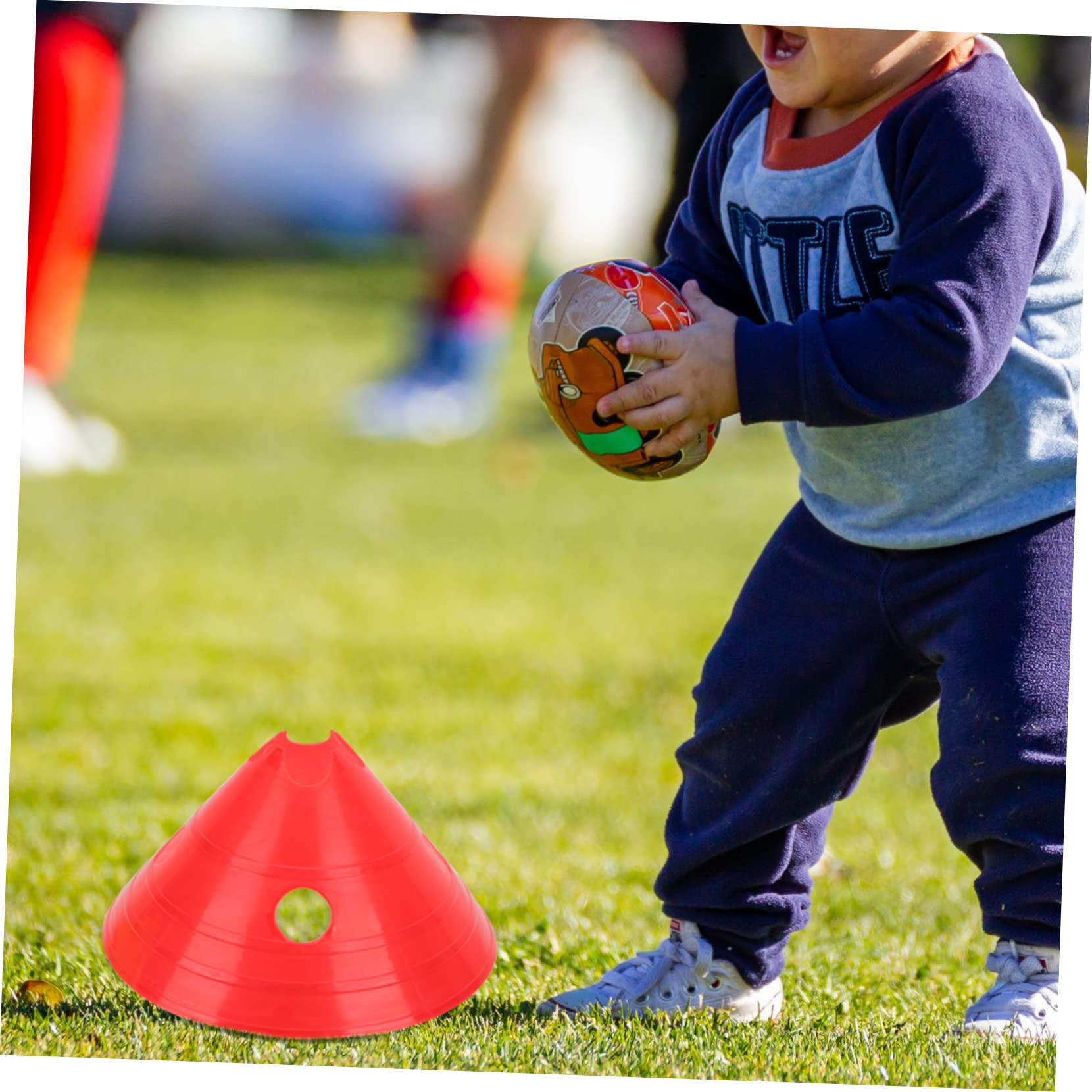 INOOMP 6-Piece Stackable Mini Hurdles Soccer Drill Equipment Football Training Disks for Flexibility Training Outdoor Practice Dummies Random Color