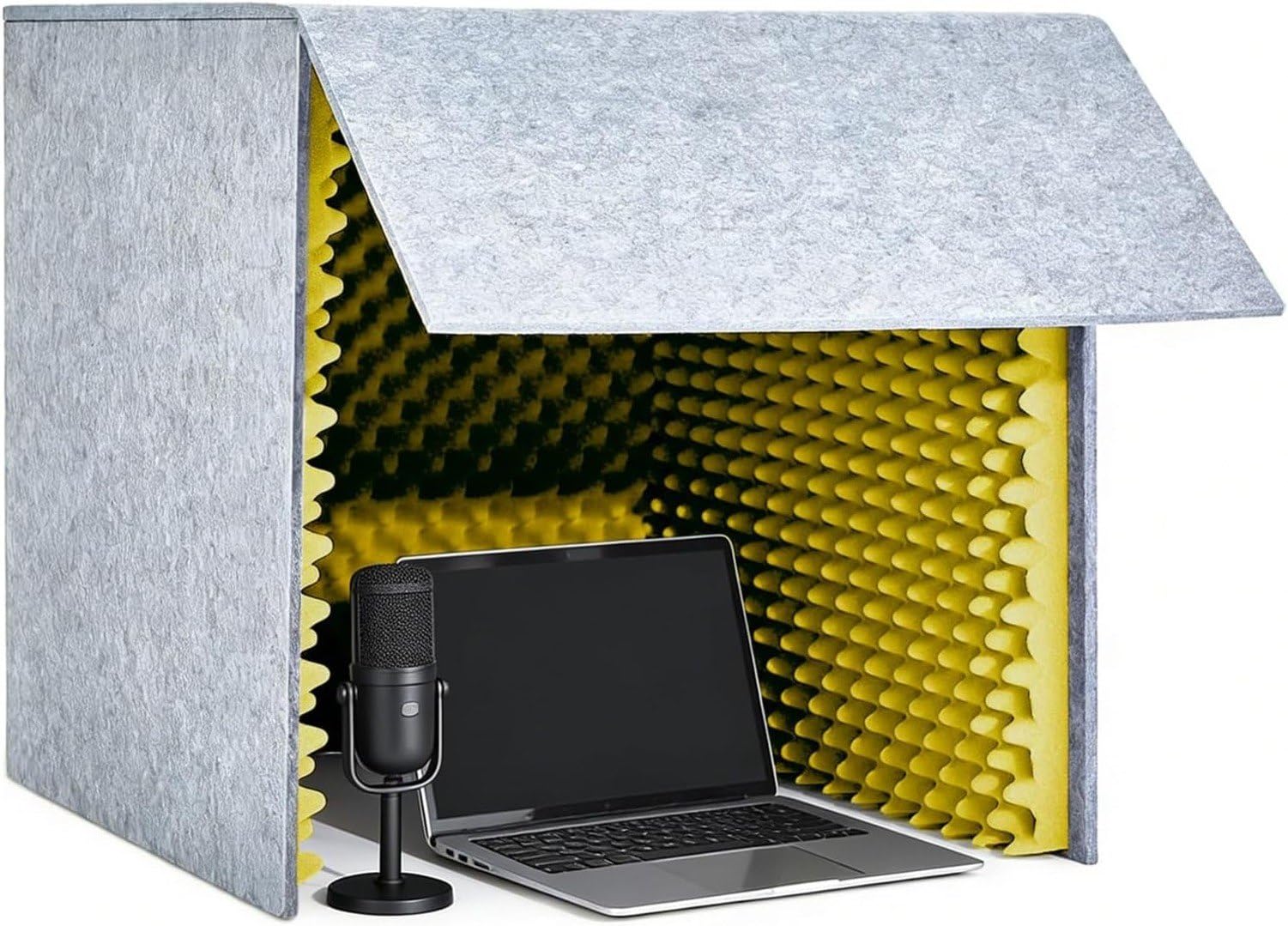 Tragbares Schallisolier-Gesangsstudio für Heimaufnahmen, Yellow, 23.62IN