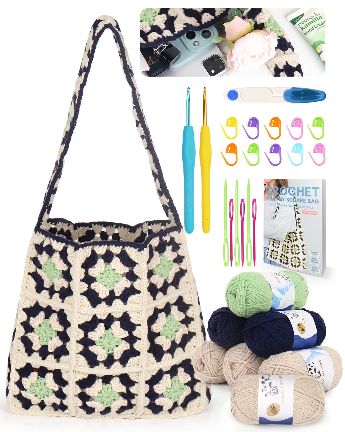 Knitting Bag Yarwo Knitting Yarn Bag - Portable Crochet Tote With Yarn ...