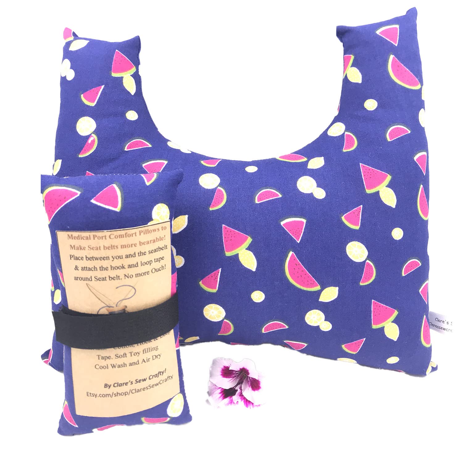 10"x9" Underarm Single Mastectomy Lumpectomy Augmentation Gift Set with Seatbelt Pillow, Breast Cushion Pillow SLNB Top Surgery (BLUE MELONS) — image 1