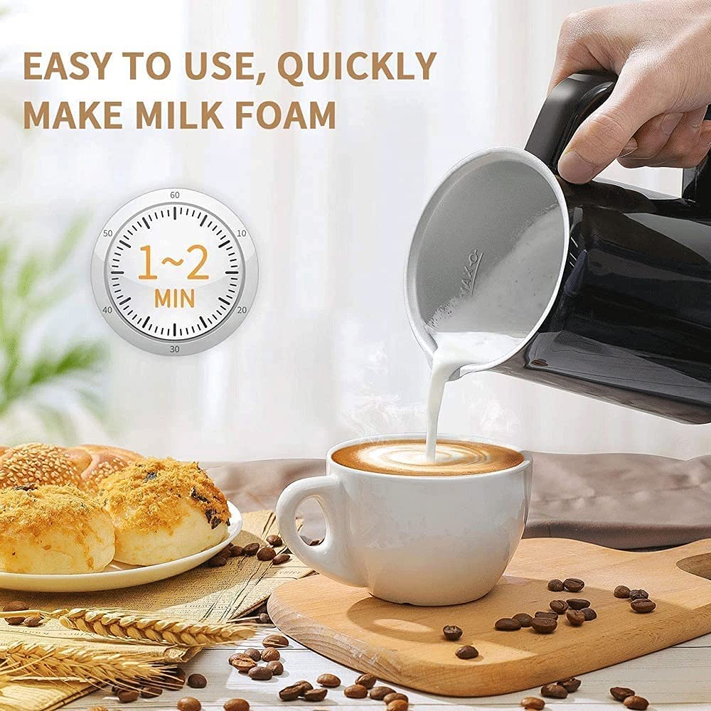 HMTE Montalatte Montalatte Elettrico Montalatte Montalatte Domestico 500W Cioccolata Calda Schiumalatte Automatico con funzionalità Latte Caldo e Freddo Acciaio Inossidabile 109