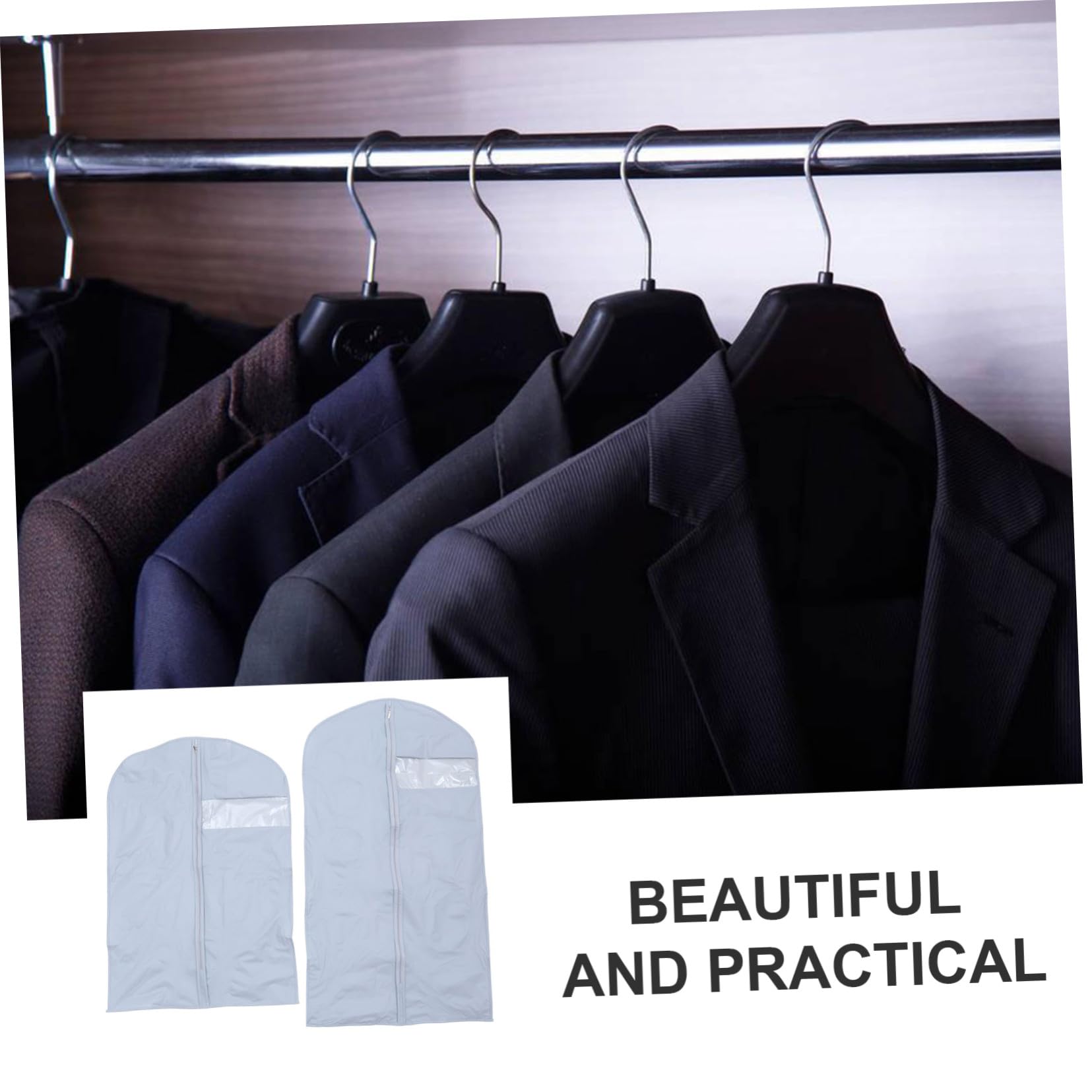 Cabilock 5 piezas Bolsa de Almacenamiento para Ropa Funda Protectora de para Abrigos y Trajes Diseño Protección contra Polvo y