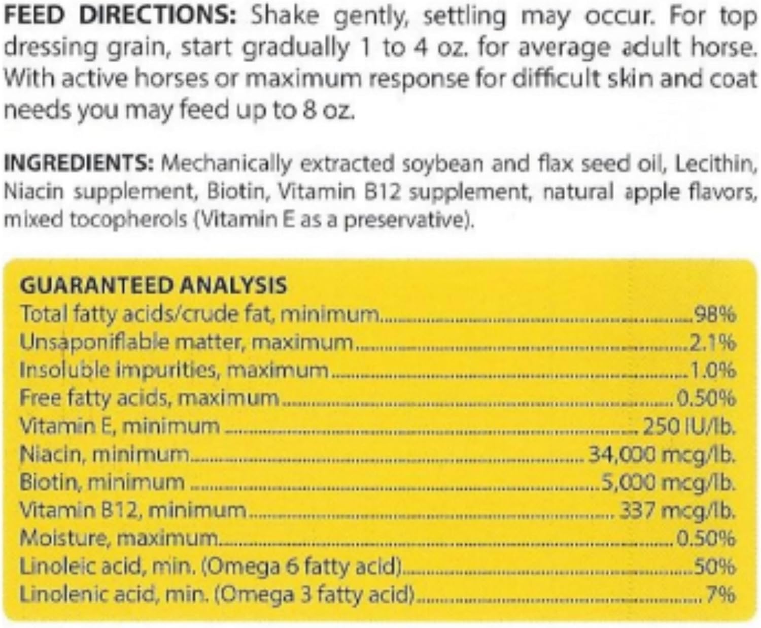 HealthyCoat Feed Supplement for Horses: 2.5 Gallon. Skin, Coat, Body Condition, Performance, Allergies, Immune System, Hoof, Joint, Omega 3 & 6 Fatty Acids