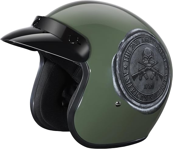 Daytona Helmets 3/4 Shell Open Face Motorcycle Helmet - DOT Approved, Lightweight & Comfortable, Vintage Design for Scooter, Cruiser & Street Bikes - Adjustable Fit, Enhanced Ventilation & Clear Visor