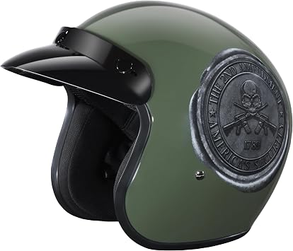 Daytona Helmets 3/4 Shell Open Face Motorcycle Helmet - DOT Approved, Lightweight & Comfortable, Vintage Design for Scooter, Cruiser & Street Bikes - Adjustable Fit, Enhanced Ventilation & Clear Visor