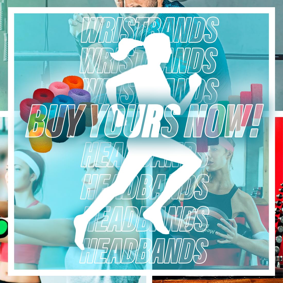 Bracelets De Sport JYC CREATIVE – En Coton Doux, Absorbants, élastiques, Pour Running, Yoga, Salle, Femme/homme
